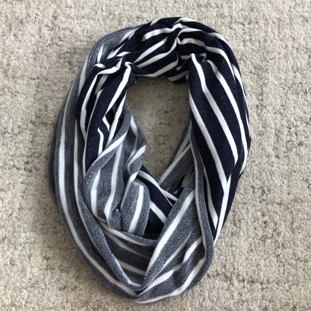 Gap Blue and White Stripe Infinity Scarf